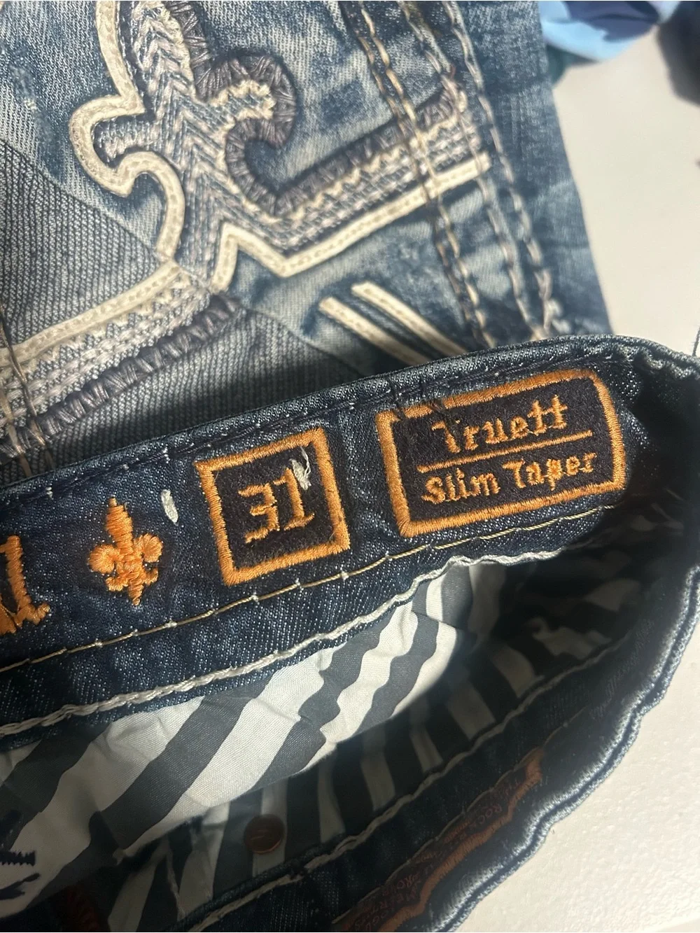 Rock Revival Slim Taper Jeans Men’s 31 Heavy Stitch
